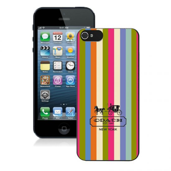 Coach Stripe Multicolor iPhone 5 5S Cases AIV - Click Image to Close